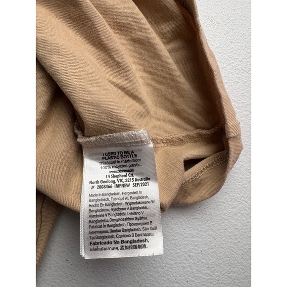Cotton On The Baby Womens Crop Top Short Sleeve Beige Casual T-Shirt L - Picture 4 of 4
